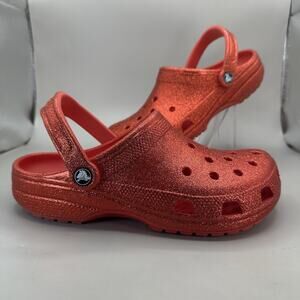 Crocs Classic Clogs Red Glitter Dorothy Wizard Of Oz Unisex Men’s 7/Women’s 9